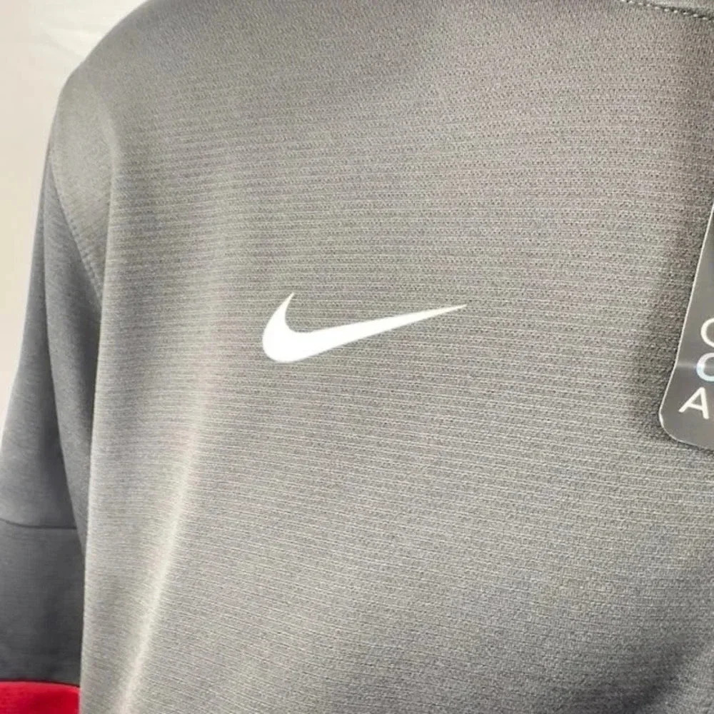 NEW Nike Oklahoma Sooner Football On Field 1/4 Zip Jacket Gray Red Mens Large - Picture 3 of 10